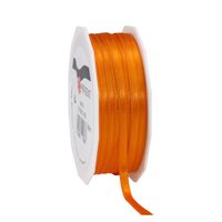 1x Luxe oranje satijnen lint rollen 0,6 cm x 50 meter cadeaulint verpakkingsmateriaal   -