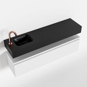 Toiletmeubel Mondiaz Andor | 120 cm | Meubelkleur Talc | Lex vrijhangend wastafel Urban Links | 1 kraangat