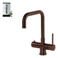 Selsiuz Inox kokend water kraan met titanium combi extra boiler en U-uitloopkraan copper