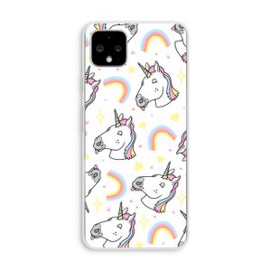 Rainbow Unicorn: Pixel 4 XL Transparant Hoesje