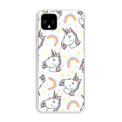 Rainbow Unicorn: Pixel 4 XL Transparant Hoesje