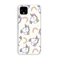 Rainbow Unicorn: Pixel 4 XL Transparant Hoesje