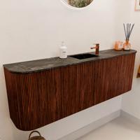 Toiletmeubel Mondiaz Joya Dlux | 123.2 cm | Meubelkleur Ruby | Faye wastafel Lava Wasbak Midden | 1 kraangat