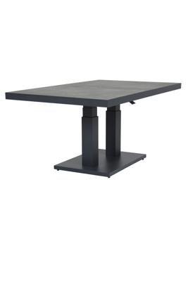 Qopps Gooks Up down tuintafel 140 x 85 royal Grey mat met Antraciet blad