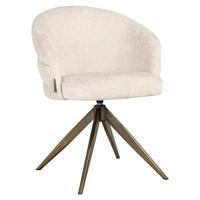 Richmond Draaibare Eetkamerstoel 'Zendaya' Chenille, kleur Beige