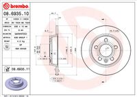 Remschijf BREMBO, Remschijftype: Massief, u.a. für VW, Ford, Seat