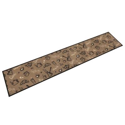VidaXL Keukenmat wasbaar ochtendprint 60x300 cm fluweel bruin