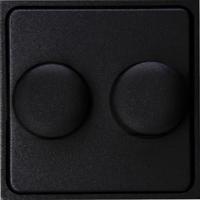 Enzo Kopp hk07 pure mat zwart afdekplaat + knop duo dimmer - 4624535