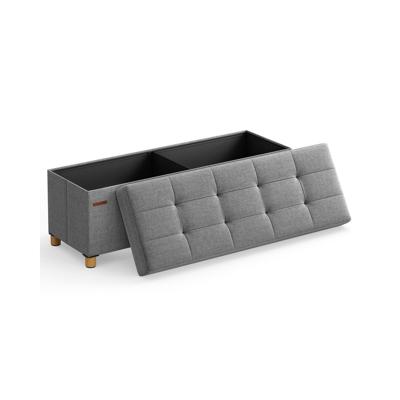 Voetenbank met opbergruimte en deksel, duifgrijs / 38 x 110 x 40 cm