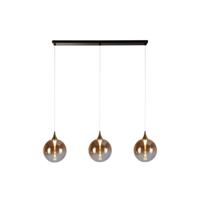Hanglamp Alchemy LED 3L, Black metal and Amber Glass
