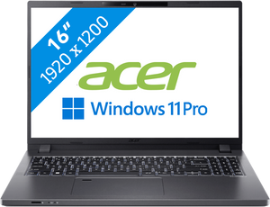 Acer TravelMate P2 TMP216-51 Netbook 40,6 cm (16") WUXGA Intel® Core™ i7 i7-1355U 16 GB DDR4-SDRAM 512 GB SSD Wi-Fi 6 (802.11ax) Windows 11 Pro Grijs