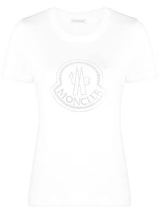 Moncler t-shirt en coton à logo strassé - Blanc