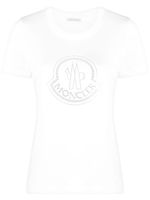 Moncler t-shirt en coton à logo strassé - Blanc