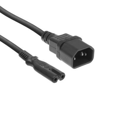 ACT AK5248 Netsnoer Stroomkabel C14 - C7 | Zwart | 20 cm
