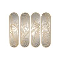 Wanddecoratie Home ESPRIT Gouden Blad van een plant 72 x 1,5 x 68 cm