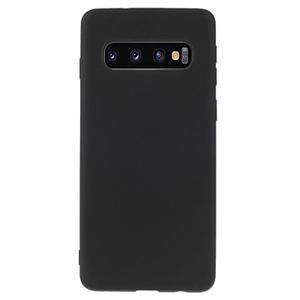 Anti-Vingerafdruk Mat Samsung Galaxy S10+ TPU Hoesje - Zwart