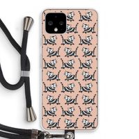 Zwarte poes: Pixel 4 Transparant Hoesje met koord