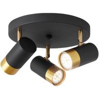 Kantelbare LED Plafondspot Zwart/Goud - 3-lichts GU10 Fitting
