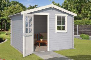 Outdoor Life Products | Tuinhuis Nina 275 x 275 | Gecoat | Platinum Grey-Wit