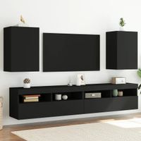 Tv-wandmeubels 2 st 40,5x30x60 cm bewerkt hout zwart - thumbnail