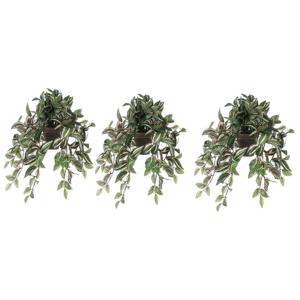 Mica Decorations Kunstplant Tradescantia vader hangplant - 3x - 45 cm - groen