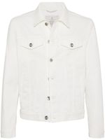 Brunello Cucinelli veste cintrée en jean - Blanc - thumbnail