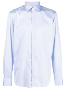 Corneliani chemise en coton à col italien - Bleu