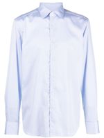 Corneliani chemise en coton à col italien - Bleu - thumbnail