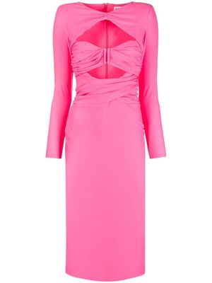 Self-Portrait robe en jersey à coupe mi-longue - Rose