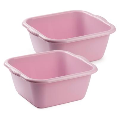 Plasticforte teiltje/afwasbak - Set van 2x stuks - vierkant - kunststof - 10 liter - 36 x 34 x 15 cm