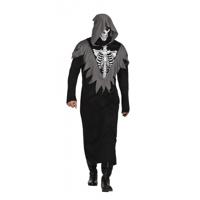 Halloween Skelet bewaker verkleedkleding kostuum - zwart - heren