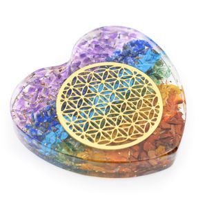 Orgoniet Hart Chakra met Koperen Flower of Life