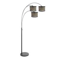 Steinhauer VloerlampSparkled Light zwart met bamboe kappen - 3829ZW