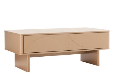Salontafel SAVOY 120 cm 3D naturel met travertijnmarmeren keramisch blad - 47804
