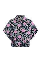 Studio Anneloes Jame Flower Top 09788 T-shirt Korte Mouw 6949 Dark Blue/dark Pink