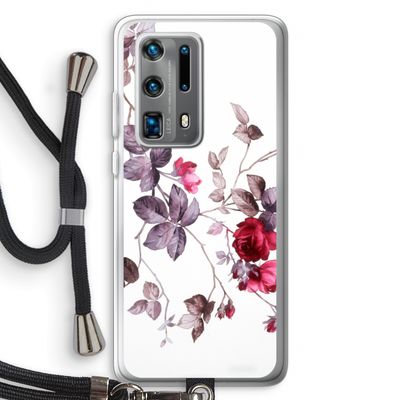Mooie bloemen: Huawei P40 Pro Plus Transparant Hoesje met koord