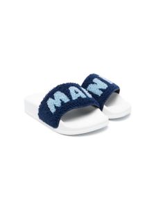 Marni Kids Teenslippers met logoprint - Blauw