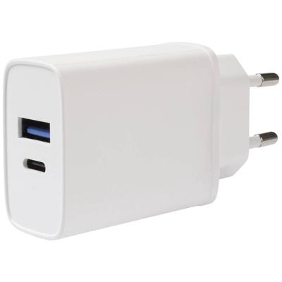 Vivanco TCVVDUALUSB20W USB-oplader 20 W 1x USB-A, 1x USB-C USB PD Wit Snellader