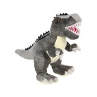 Nature Planet pluche knuffel dinosaurus T-Rex - grijs - 30 cm - Dino speelgoed - knuffeldieren