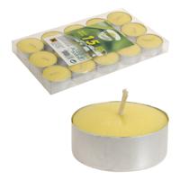 Citronella waxinekaarsjes - 15x stuks - geel - thumbnail