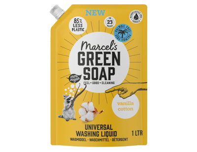 Marcel&apos;s Green Soap Wasmiddel kleur - vanilla cotton - navulling - 1 liter