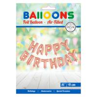 Globos Folieballon tekst happy birthday rose goud