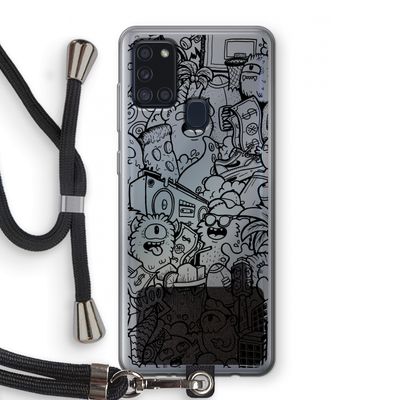 Vexx Black City : Samsung Galaxy A21s Transparant Hoesje met koord