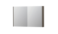 INK SPK2 spiegelkast met 2 dubbelzijdige spiegeldeuren, 4 verstelbare glazen planchetten, stopcontact en schakelaar 120 x 14 x 73 cm, mat taupe - thumbnail