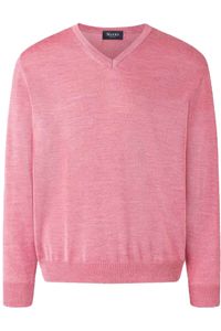 MAERZ Superwash Classic Fit Trui V-hals roze, Effen