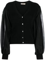 Ulla Johnson cardigan à manches semi-transparentes - Noir