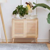 VidaXL Kastdeuren met lamellen 2 st 39,5x29,5 cm massief grenenhout