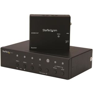 StarTech.com Multi-Input HDBaseT extender met switch DP, VGA, HDMI over CAT5/CAT6 tot 4K