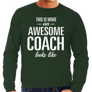 Awesome Coach / trainer cadeau sweater groen heren  2XL  -