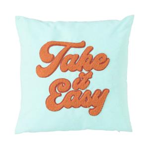 Kussen take it easy - blauw - 45x45 cm